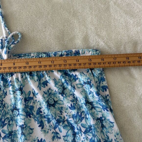 GarnetHill Skirt Large Tiered Botanical Garden Coastal Flowy Feminine Blue White - Picture 9 of 11